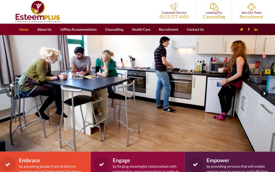 Esteem Plus - website screenshot