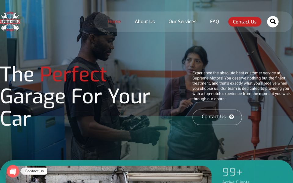 Supreme Motors - website screenshot